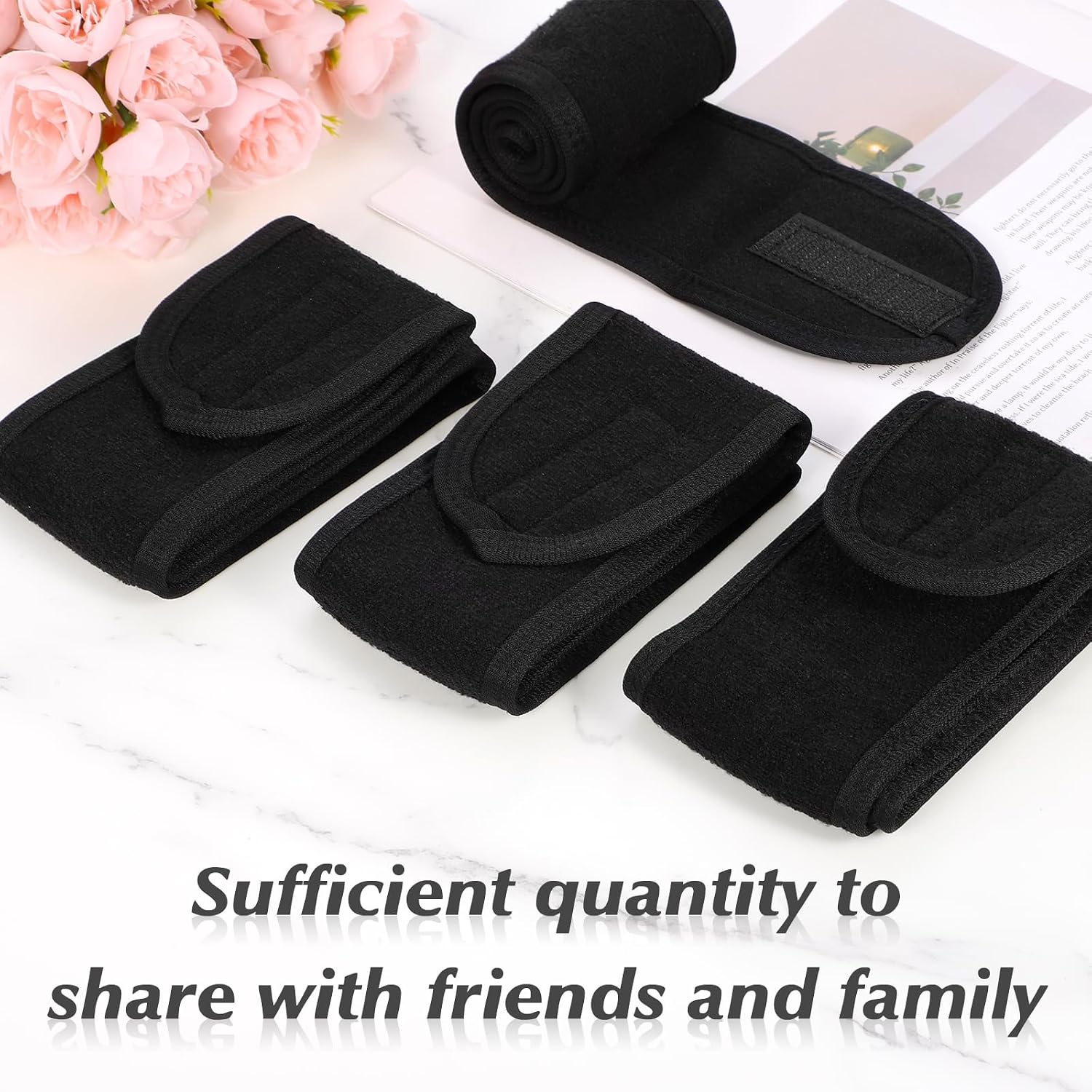 obeoby 4 Pack Spa Facial Headbands for Women, Adjustable Face Wash Headband Make Up Wrap Head Spa Self-care Gifts