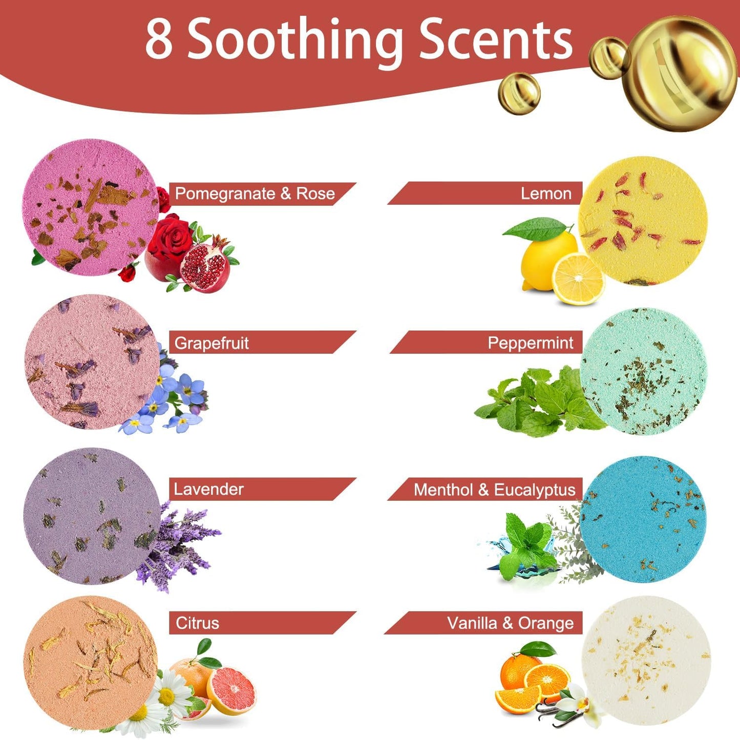 Shower Steamers Aromatherapy Shower Bombs Christmas Self Care Relaxation Gifts for Women and Men Includes Eucalyptus for Shower
