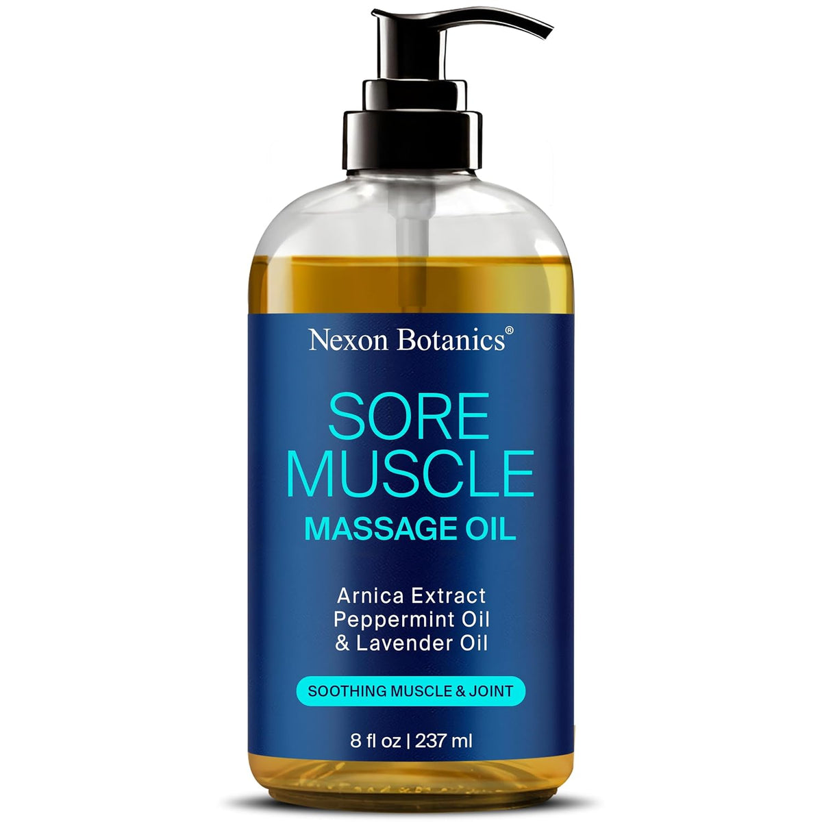 Sore Muscle Massage Oil for Massage Therapy 8 fl oz - Refreshing and Relaxing - Natural Oils with Arnica
