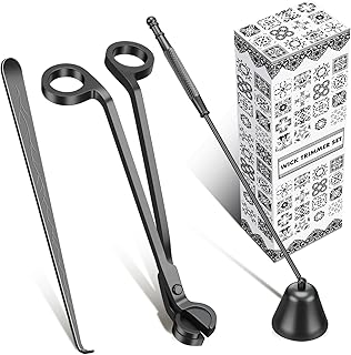 calary Candle Wick Trimmer, Candle Snuffer and Wick Dipper & Candle Accessory Set, 3 in 1 Candle Care Kit for Candle Lover (Black)