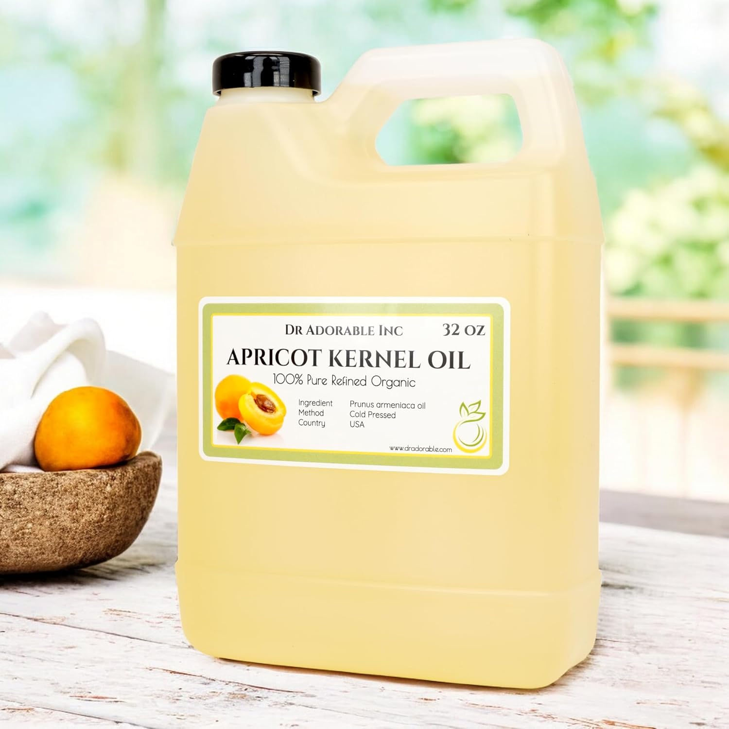Dr Adorable - 32 Oz - Apricot Kernel Oil - 100% Pure Natural Organic Cold Pressed