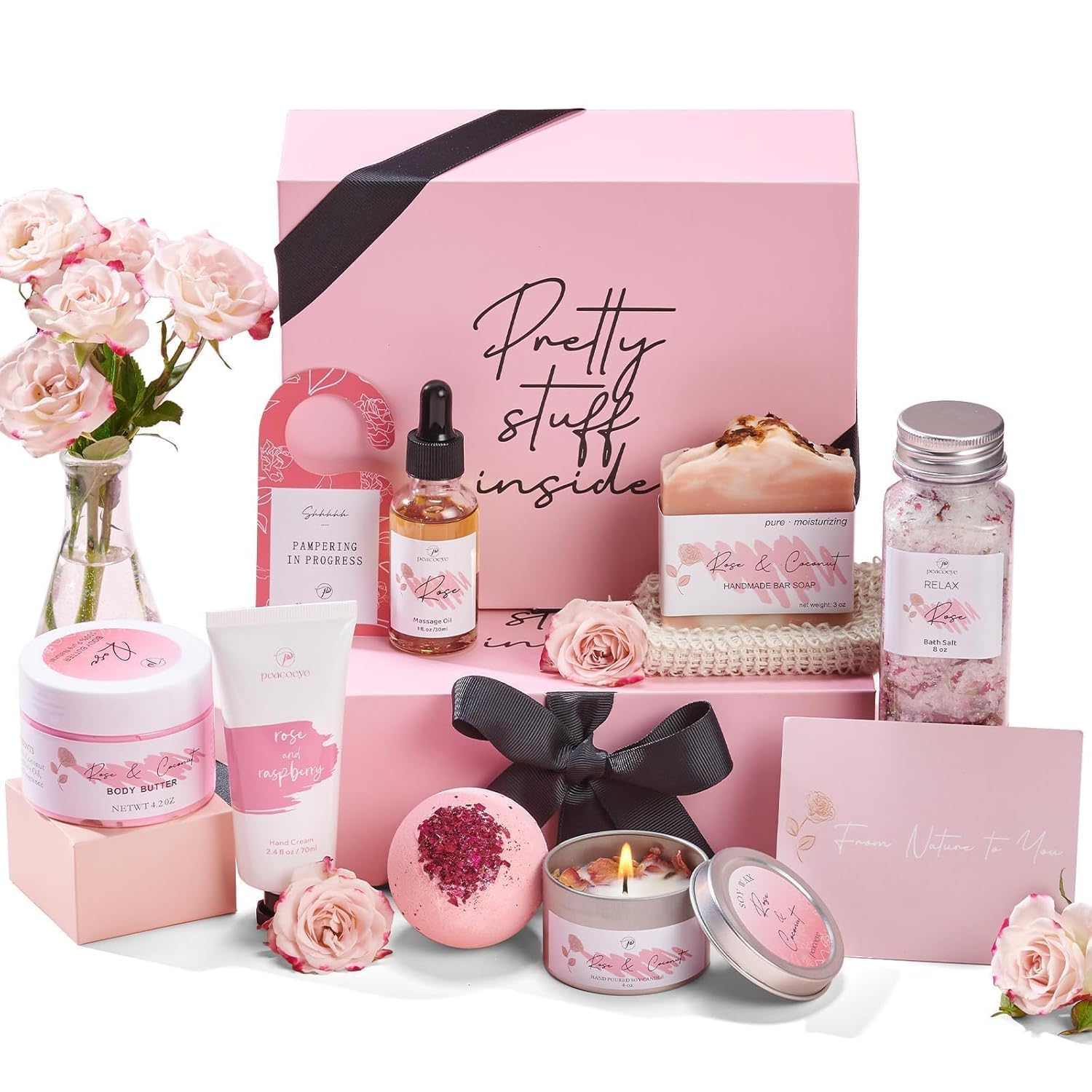 Mother's Day Gift for Mom Spa Gifts Bath Baskets Relaxing Spa Self Care Gift for Women Her Sister Wife Bridal Shower Gifts Box Home Bath Care Package Thank You Birthday for Women Friendship Ideas