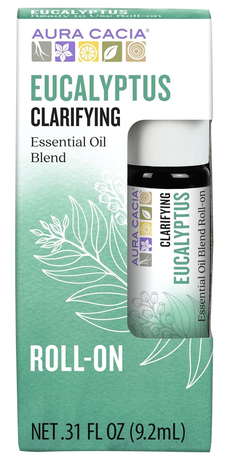 Aura Cacia Eucalyptus Roll-On | GC/MS Tested for Purity | 9.2 ml (0.31 fl. oz.)