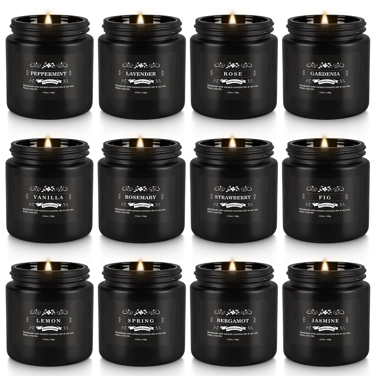 WPONSZU 12 Pcs Halloween Scented Candles with Added Natural Essential Oils