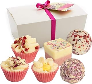 BRUBAKER Cosmetics 6 Handmade "Sweet Berries" Spa Bath Bombs Bath Melts Bath Truffles Gift Set - All Natural Vegan, Organic Shea Butter, Cocoa Butter and Olive Oil Moisturize Dry Skin.