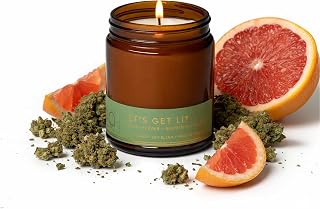 Let's Get Lit, Patchouli Musk Soy Candle, Grapefruit Passion Fruit Black Pepper, Perfume-Inspired, High Fragrance Load, Lead-Free Wick, Reusable Glass Jar, 7 oz