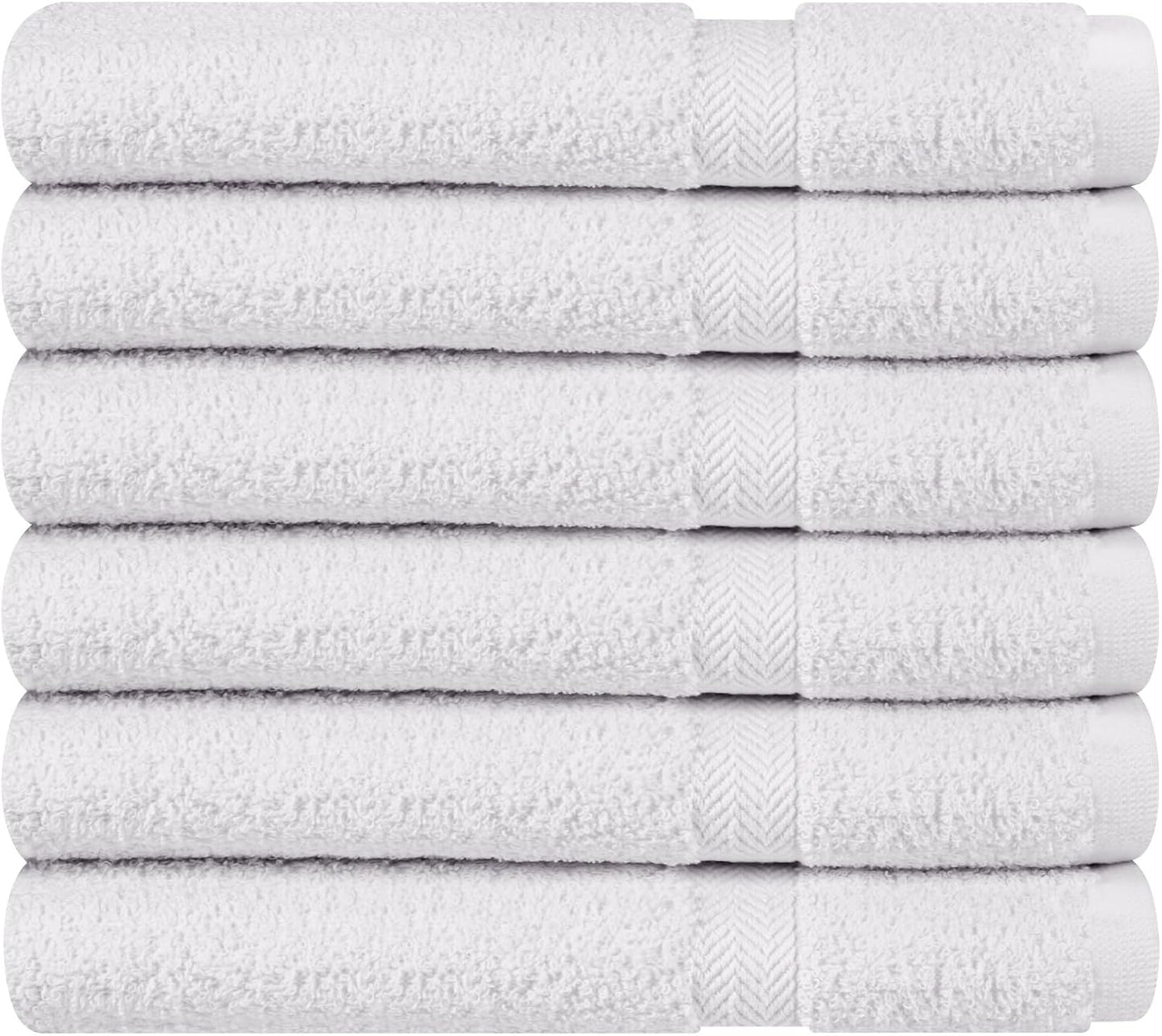 Towel and Linen Mart 100% Cotton White 6 Pack Bath Towel Set, Quick Dry, Super Absorbent, Light Weight, Soft Feel for Hotel, Spa and Bathroom (27 X 54) (White, 27 x 54 6 Pack)
