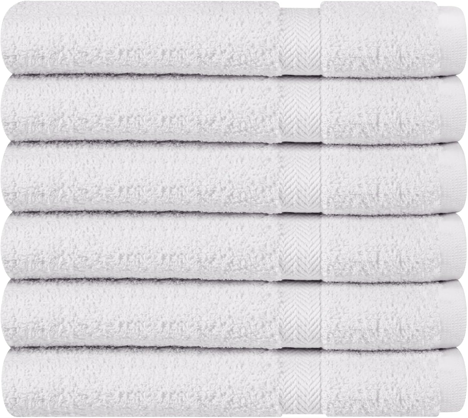 Towel and Linen Mart 100% Cotton White 6 Pack Bath Towel Set, Quick Dry, Super Absorbent, Light Weight, Soft Feel for Hotel, Spa and Bathroom (27 X 54) (White, 27 x 54 6 Pack)