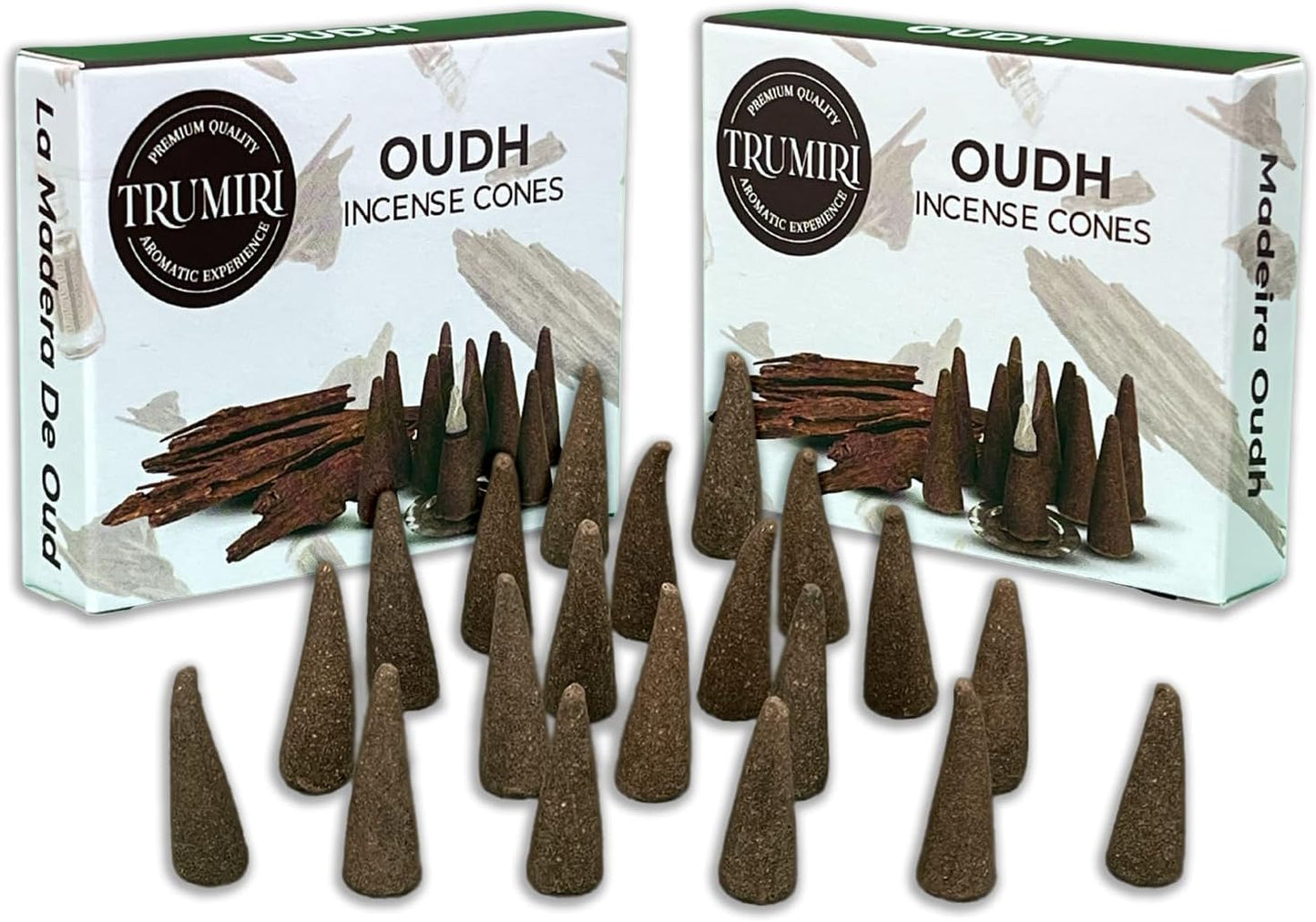 TRUMIRI Oud Incense Cones - Total 20 Cone Incense - Dual Pack of 10 Insence Cones - Incense Cones Scented - Cone Incense Scents - Insense Cones - Incent Cone