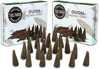 TRUMIRI Oud Incense Cones - Total 20 Cone Incense - Dual Pack of 10 Insence Cones - Incense Cones Scented - Cone Incense Scents - Insense Cones - Incent Cone