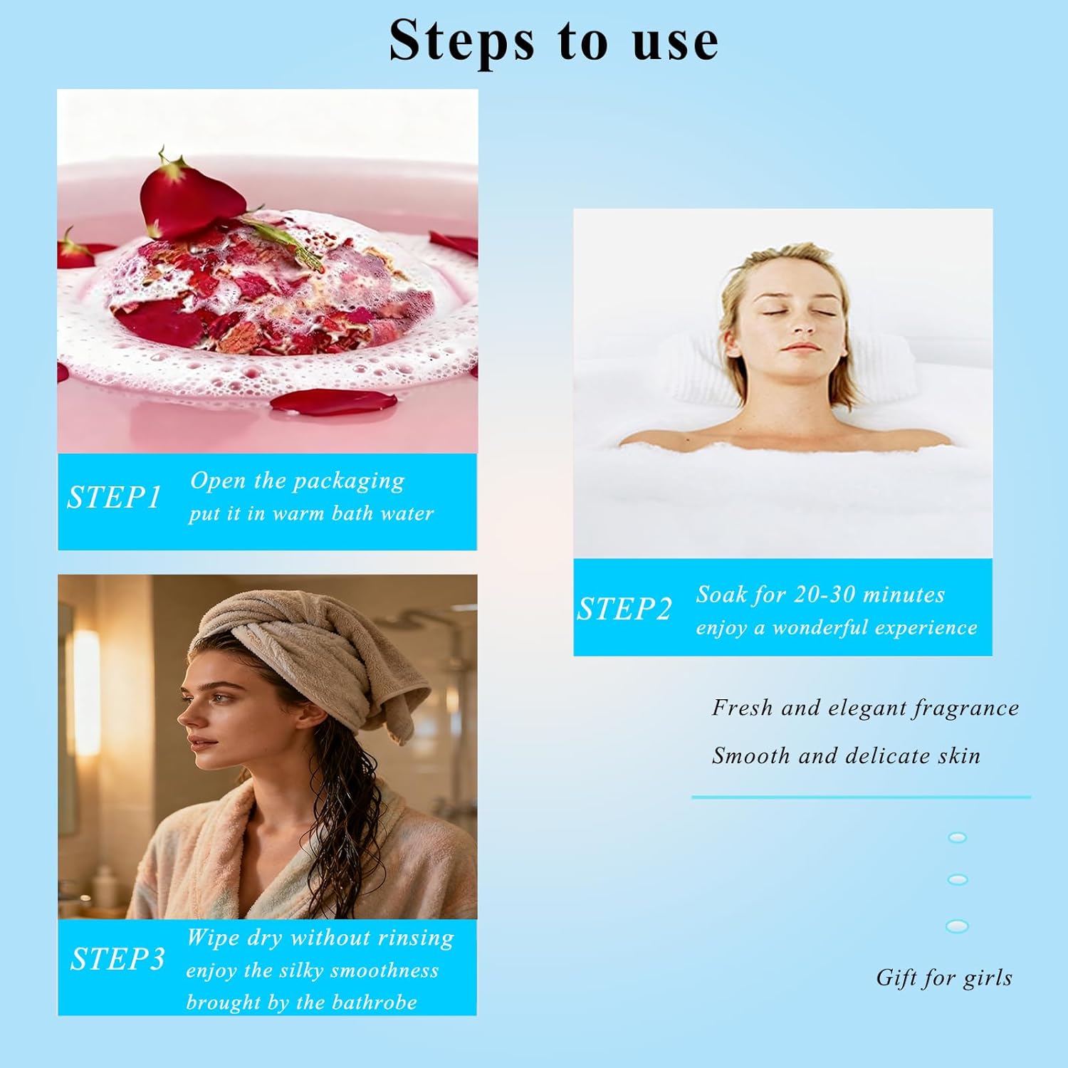 Bath Bombs Gift Set, 100g Natural Plant Essential Oil Aromatherapy Steaming Bath Bomb, Soothing and Moisturizing Bath Bombs, SPA Gift for Mother, Wife, Her/Him or Girlfriend.