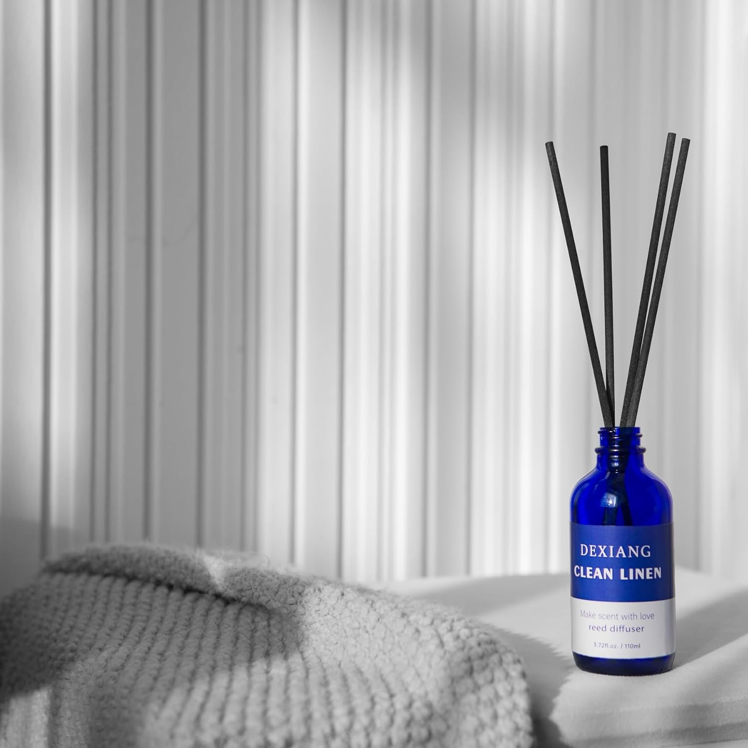 Reed Diffuser Set of 2, Lemon Verbena/Clean Linen，Each Bottle is 3.72 Oz (110 ml) Scent Diffuser, Comes with 12 Diffuser Sticks,Fragrance and Gifts,Room Decor& Home Decor