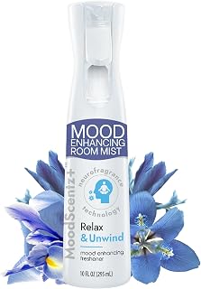Wizard MoodScentz™ (Relax & Unwind) Patented Science-Backed Mood-Enhancing Room Mist, Non-Aerosol Continuous Fine-Mist Spray with Neuro-Fragrance Technology – 10 Fl Oz