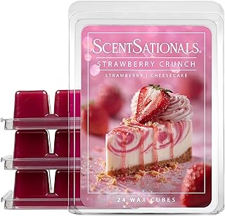Scentsationals Strawberry Crunch Scented Wax Melts - Strawberries, Cheesecake, & Vanilla, 10oz (24 Cubes)