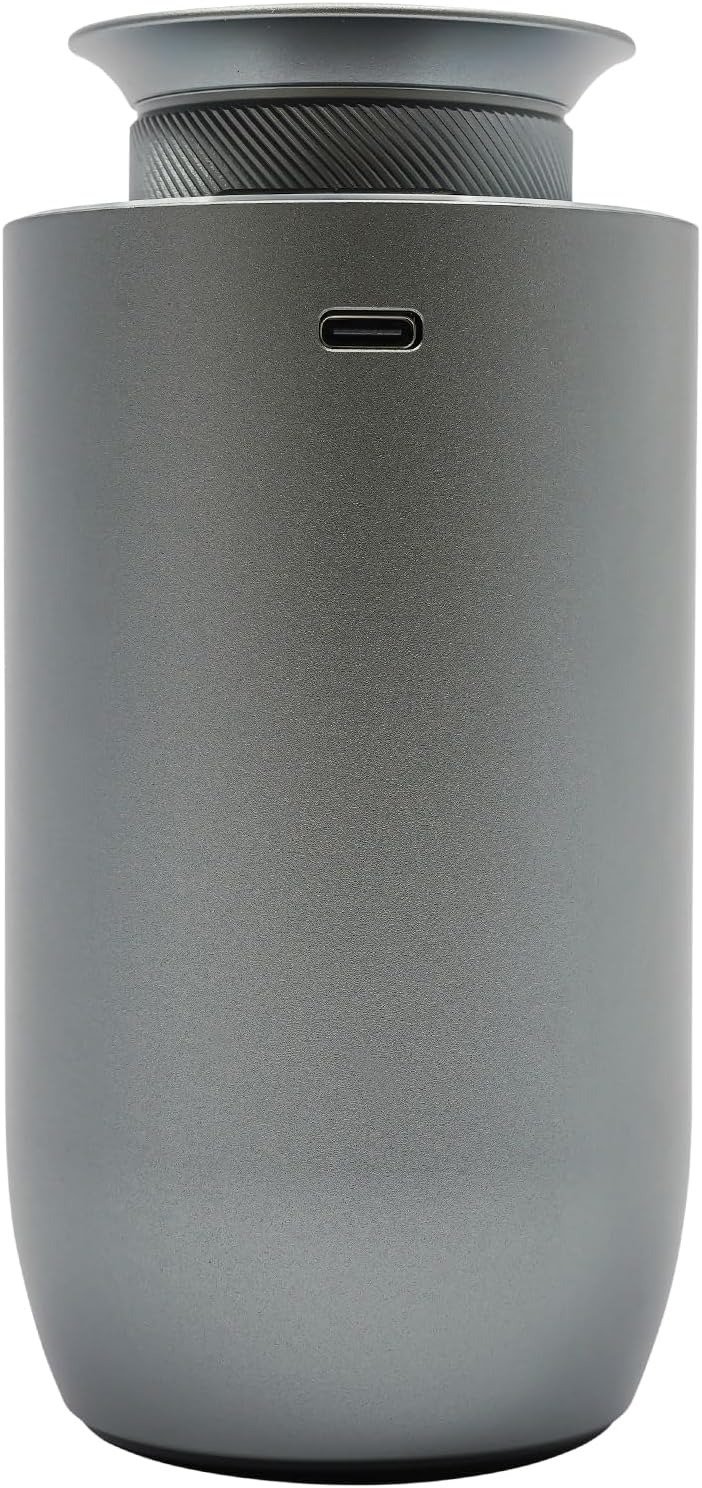 Mini Essential Oil Diffuser for Car with 3 Spray Modes 2000mAh Battery USB Charging 72H Standby Aroma Diffuser Fragrance Expander Greenish-Gray Aluminum Alloy