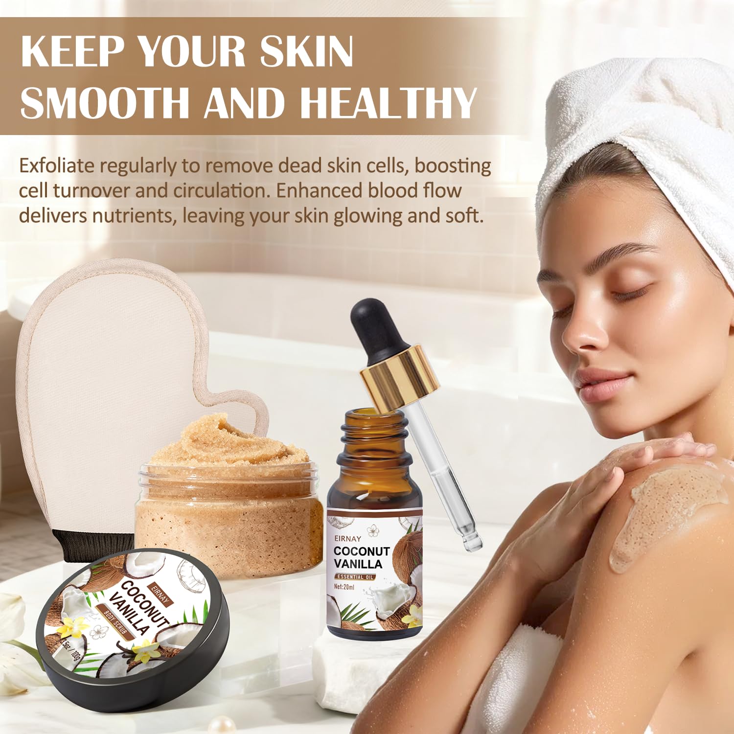 Gifts For Women - 16 PCS Birthday Gift Basket for Women Set of Coconut Vanilla Self Pampering Set, Includes Luxurious Home Spa Shower Gel Bubble Bath