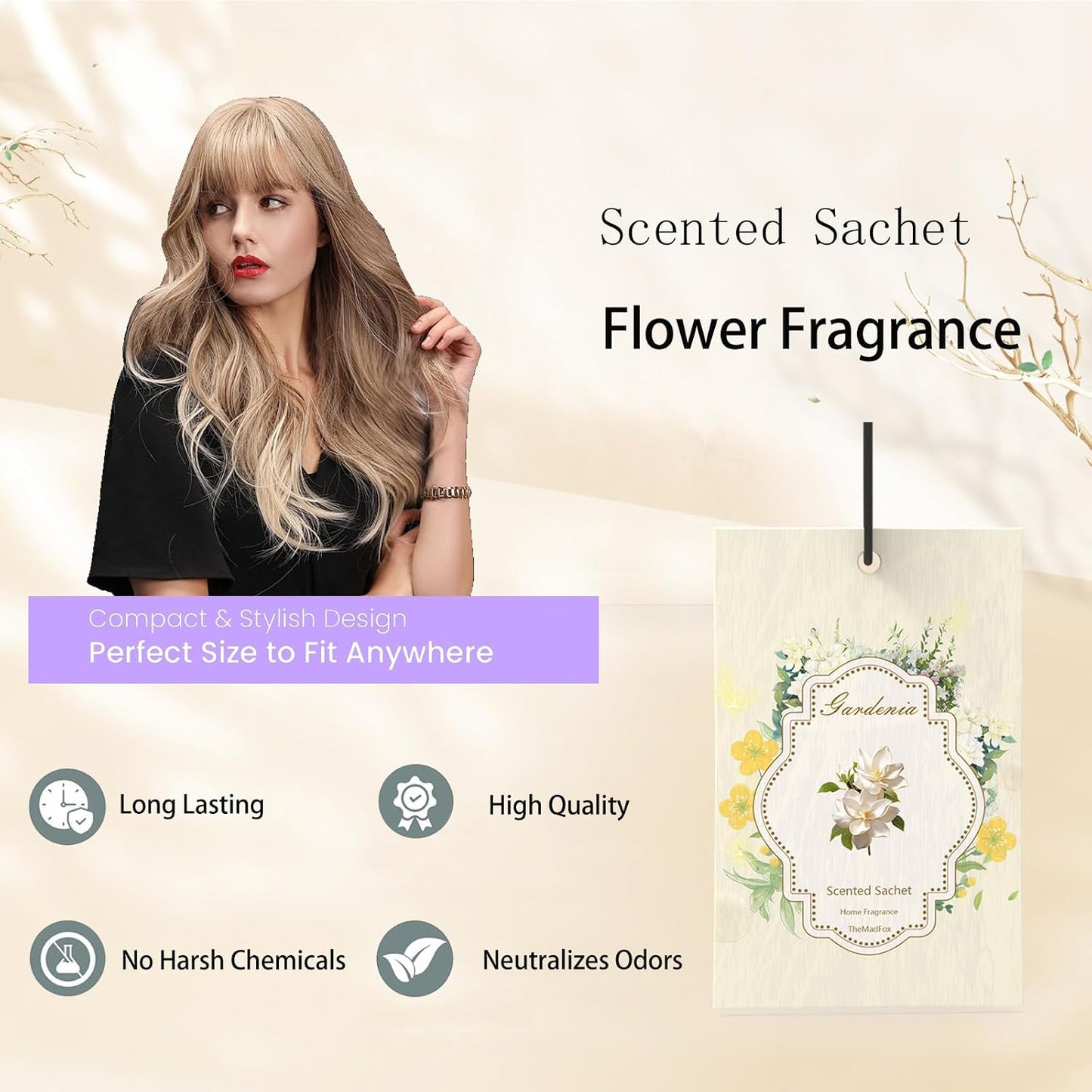 12 Packs Scented Sachets for Drawer and Closet, Long-Lasting Sachet Bags for Car & Bedroom, Home Fragrance Bags 3 Scents Option- Lavender Rose Gardenia