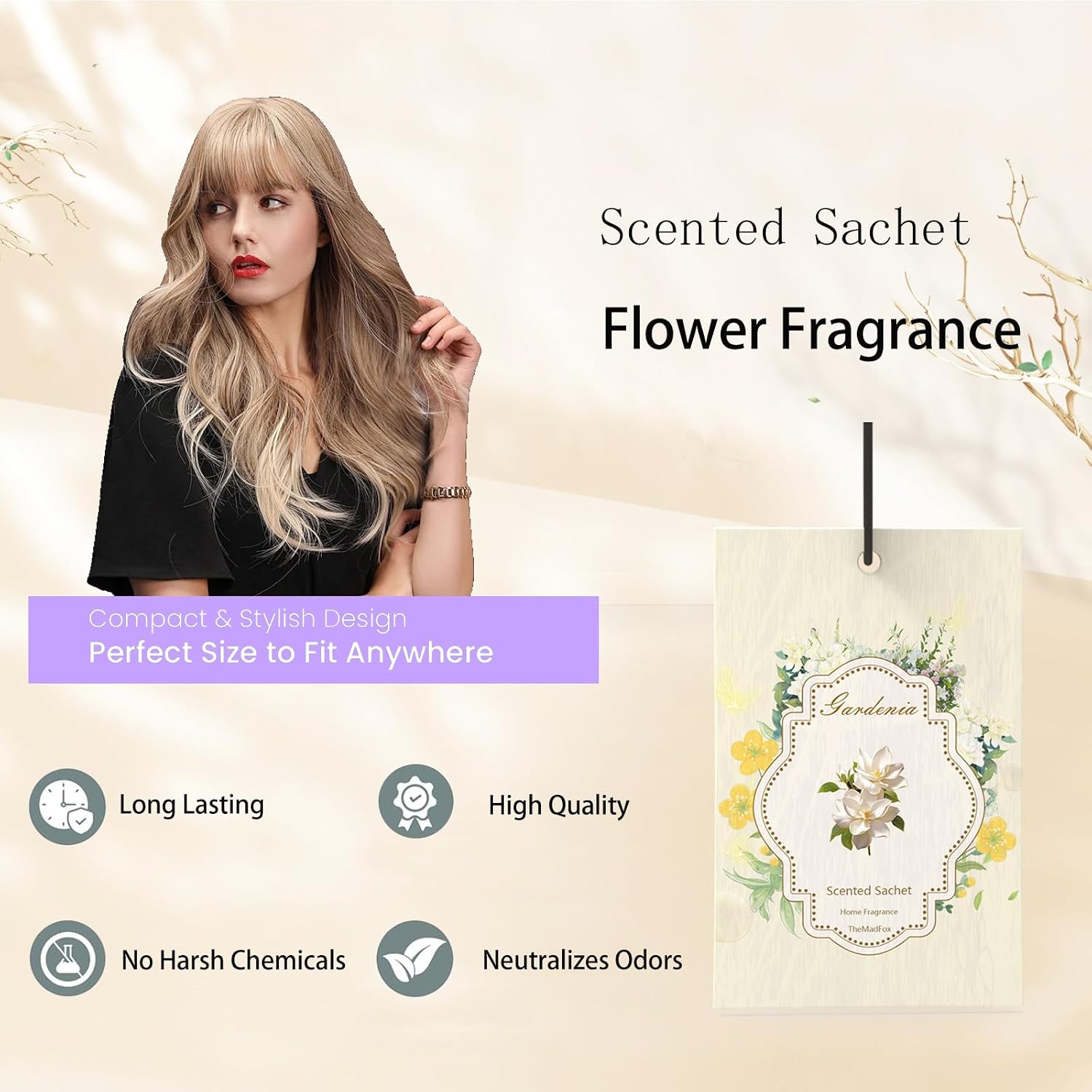 12 Packs Scented Sachets for Drawer and Closet, Long-Lasting Sachet Bags for Car & Bedroom, Home Fragrance Bags 3 Scents Option- Lavender Rose Gardenia