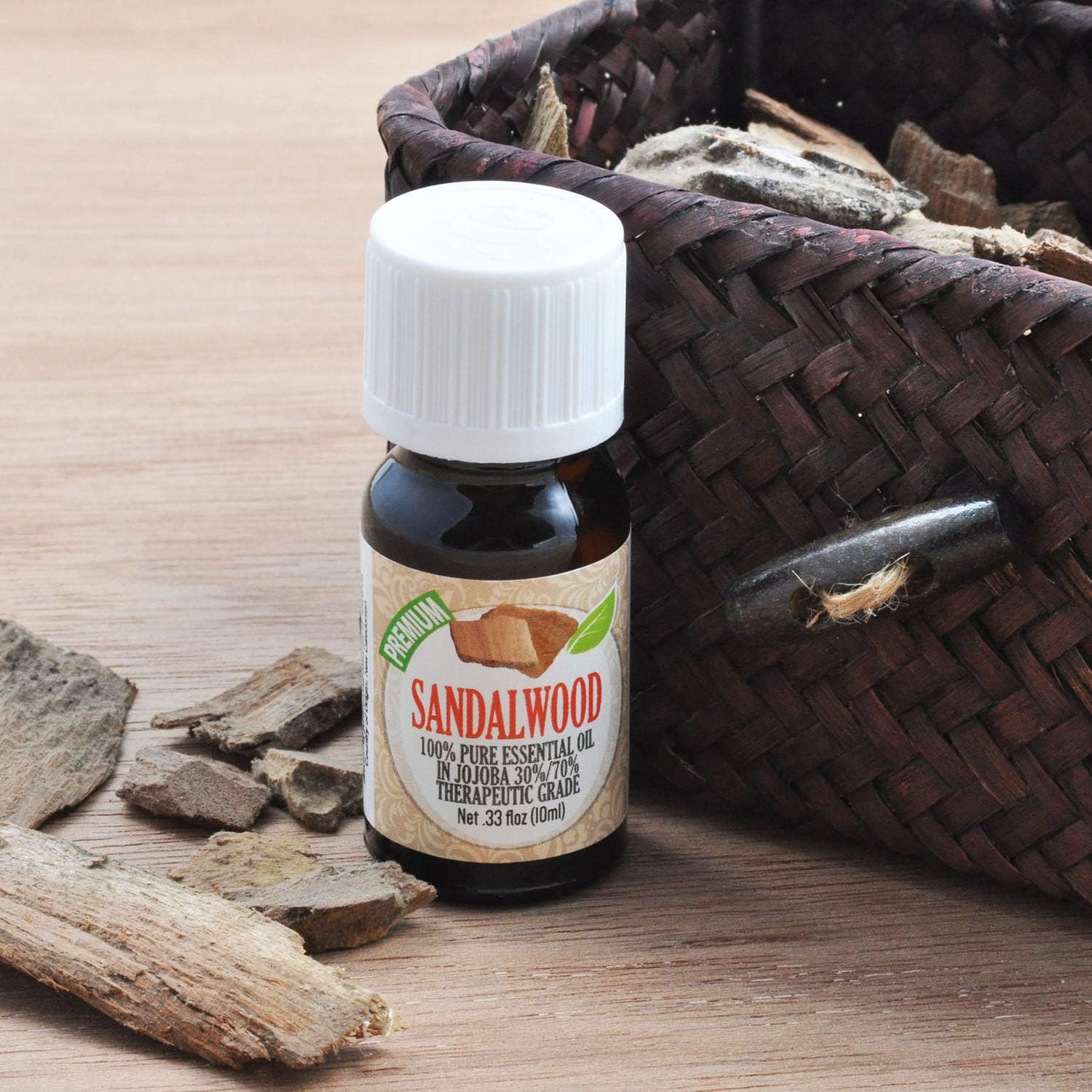 Healing Solutions 10ml Sandalwood Essential Oil for Diffuser and Aromatherapy (0.33 fl oz)
