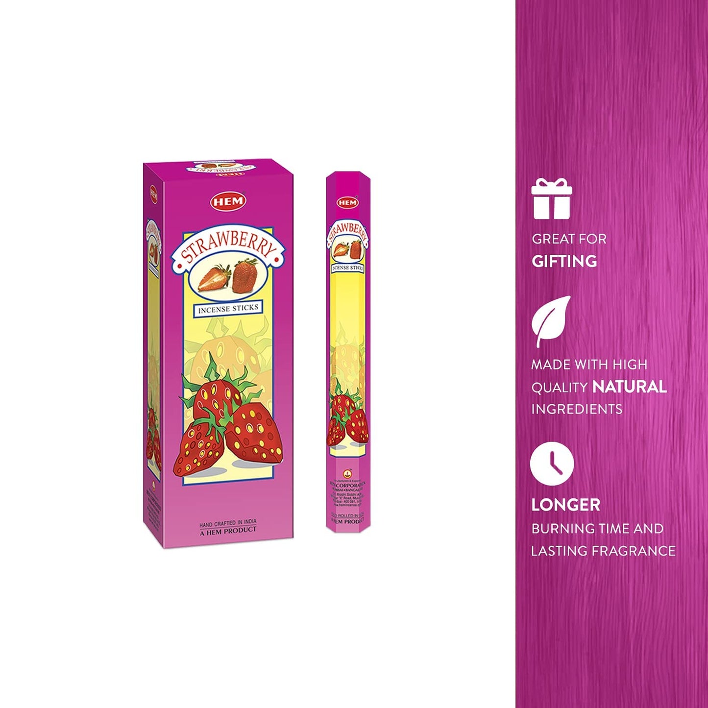 Strawberry - Box of Six 20 Gram Tubes - HEM Incense