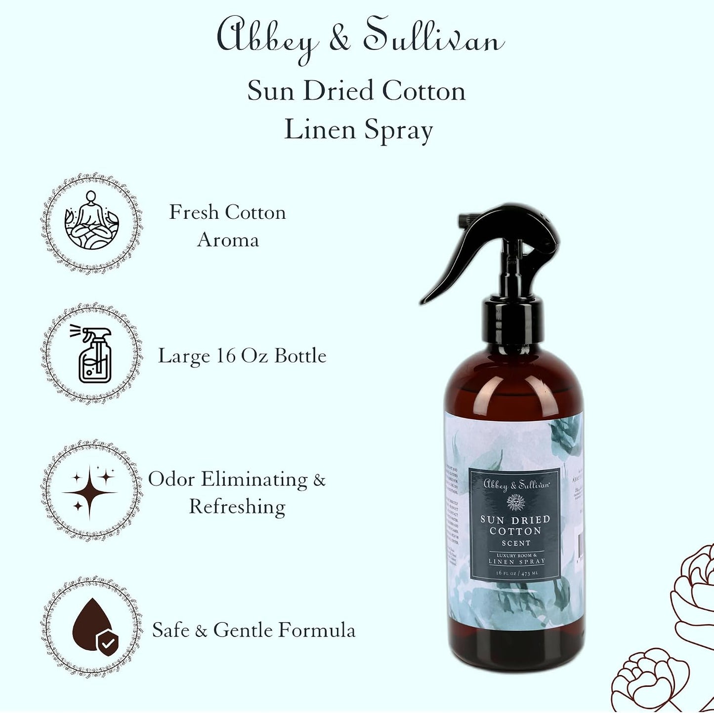Abbey & Sullivan Linen Spray, Sun Dried Cotton, 16 oz