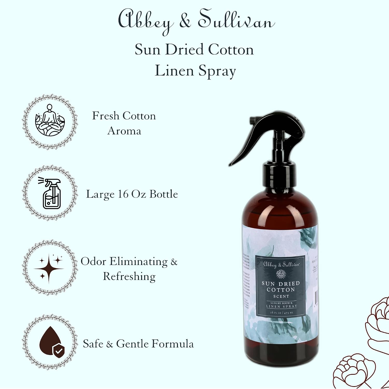 Abbey & Sullivan Linen Spray, Sun Dried Cotton, 16 oz