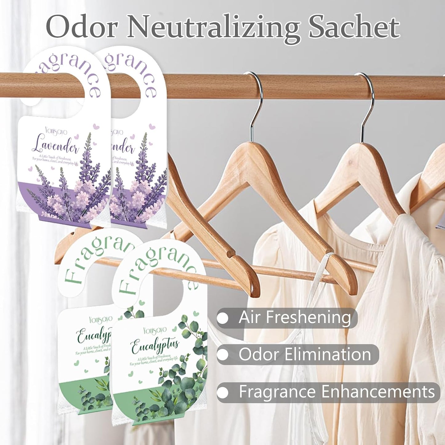 14 Packs Lavender & Eucalyptus Sachets Bags for Drawers and Closets, Long Lasting Scented Sachets Air Fresheners, Natural Odor Eliminator, Home Fragrance Potpourri Bag for Everywhere