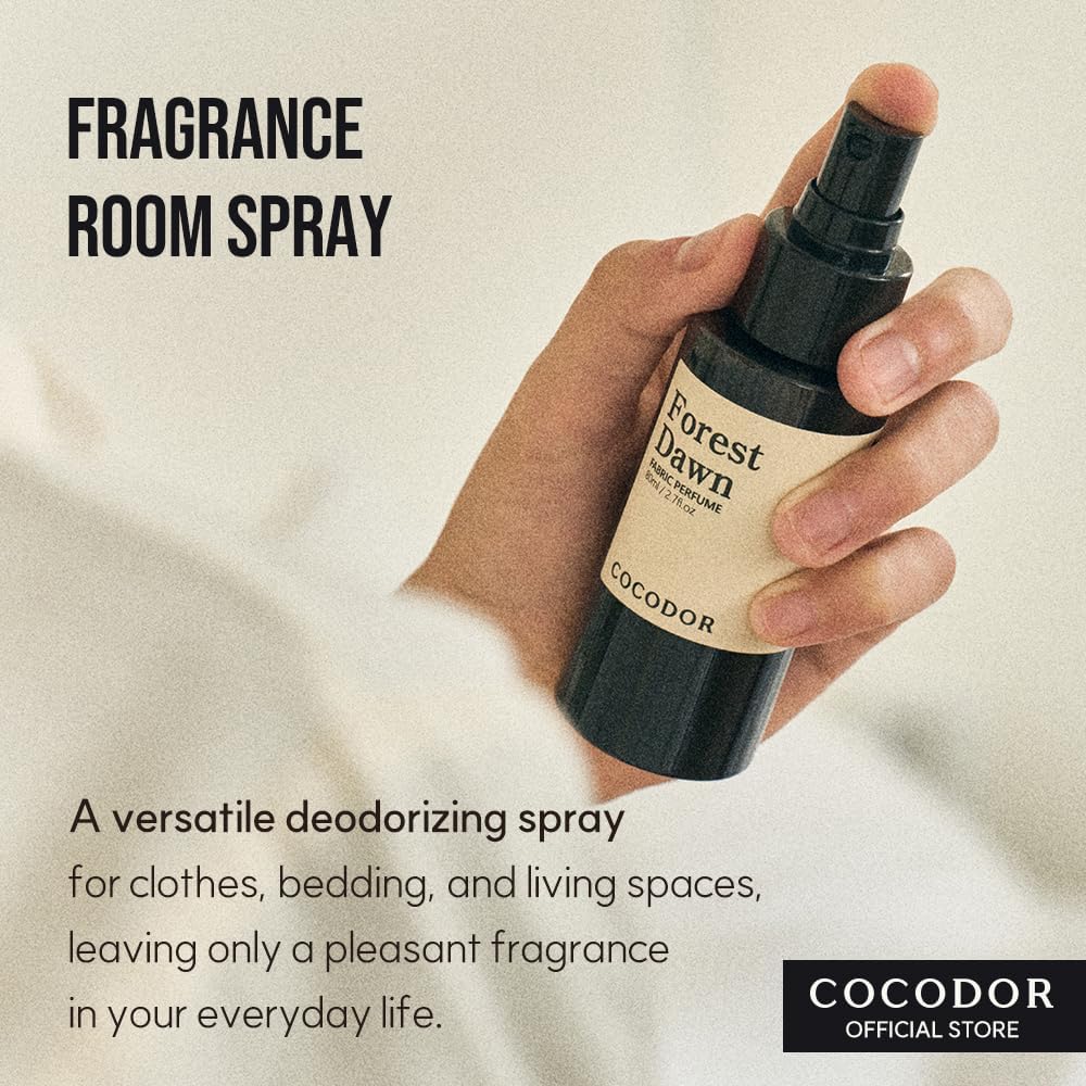 COCODOR Fragrance Room Spray/Forest Dawn/ 2.7oz(80ml)/ Made with Essential Oils, scented room closet fabric odor eliminator spray