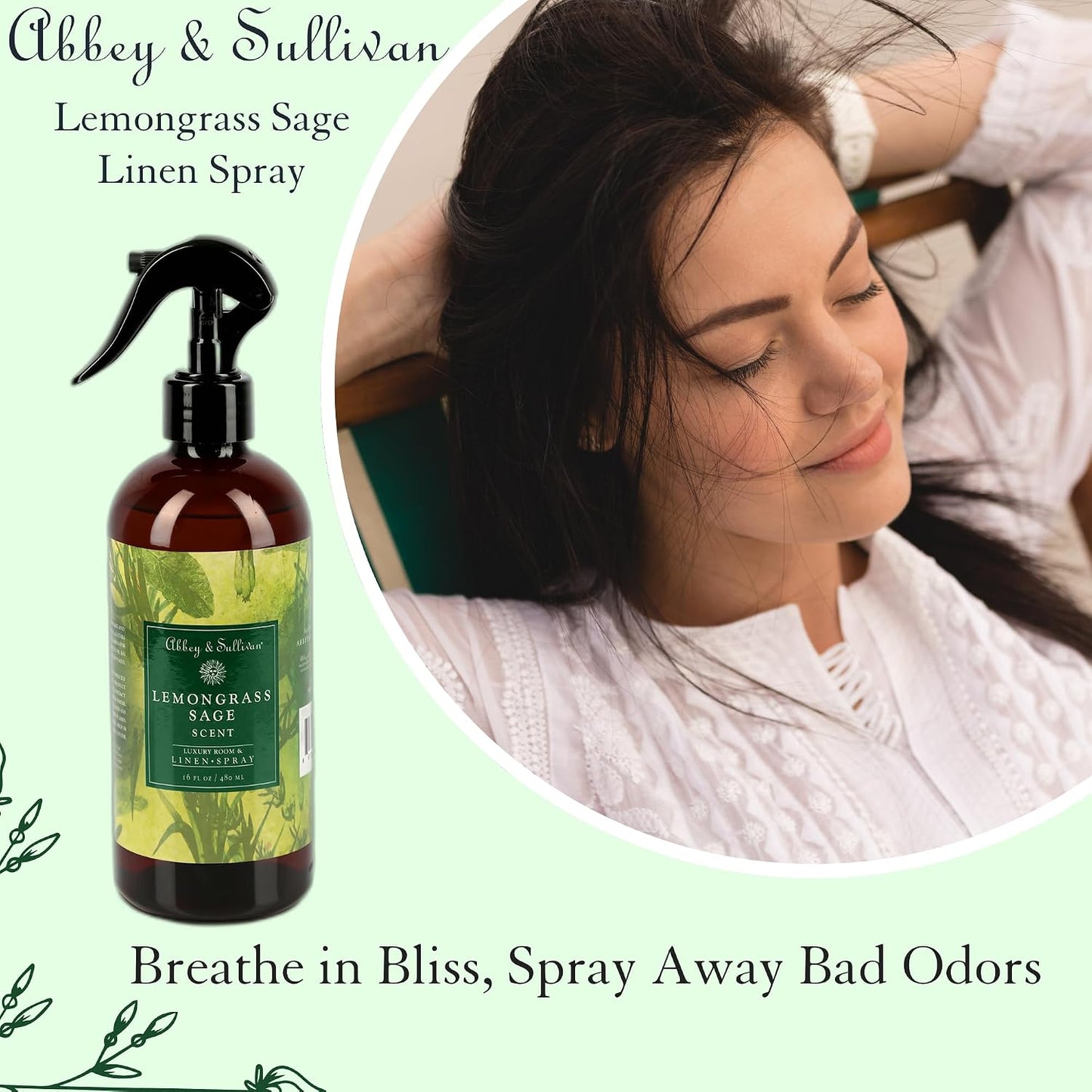 Abbey & Sullivan Linen Spray, Lemongrass Sage, 16 oz