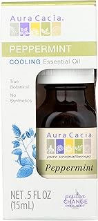 Aura Cacia Cooling Peppermint Essential Oil, No Synthetic Fragrances, 0.5 Ounces (Pack of 3)