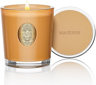 M&SENSE Natural Soy Candle| Santal Brown | 10.2 oz, 55H Burn | Luxury Scented Candle for Relaxation, Gifting, Home Décor | for Bedroom, Office, Party