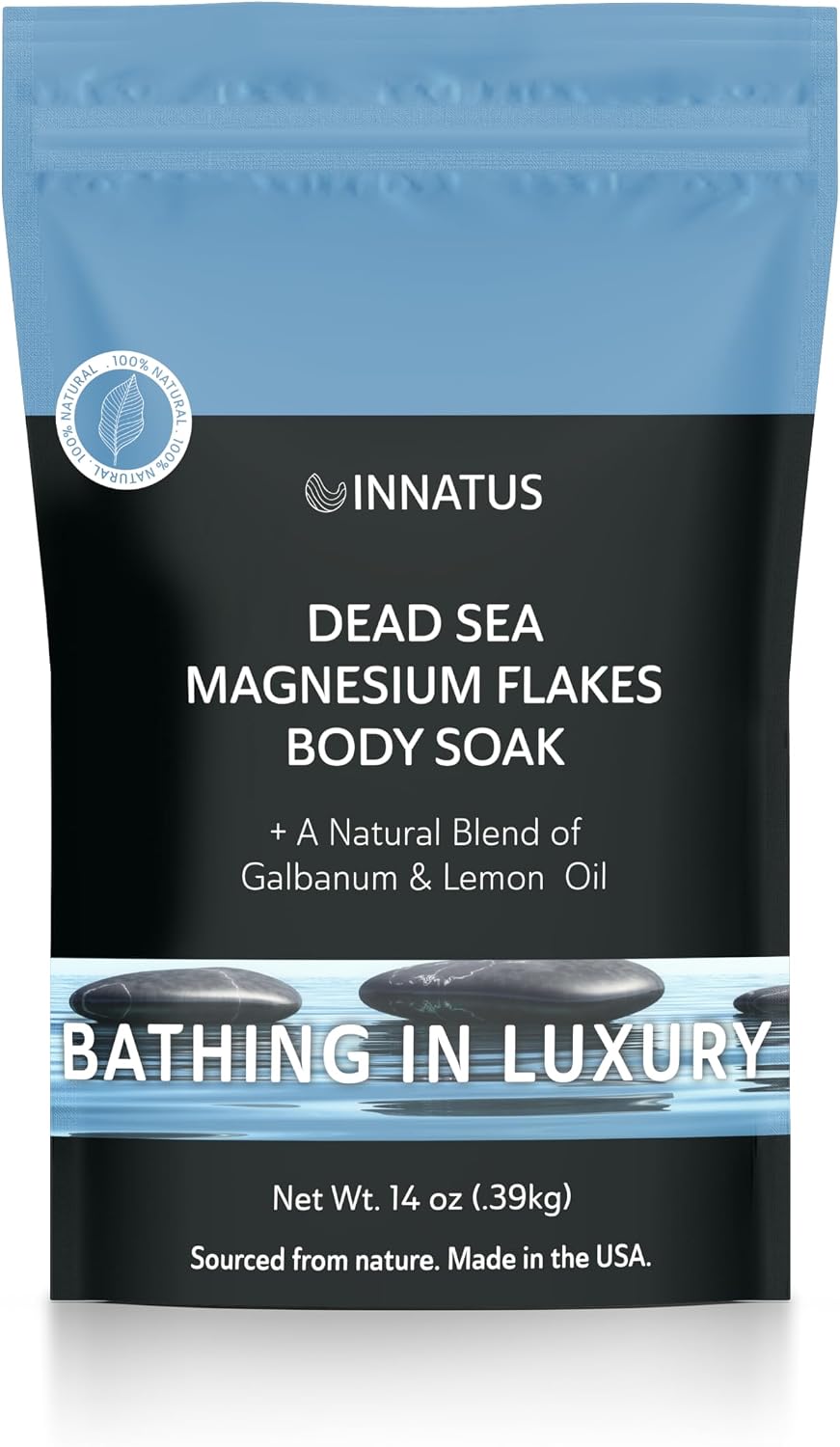 Pure Dead Sea Magnesium Flakes Clarity Soak – Relaxing & Replenishing 14oz Bath Soak – Infused with Natural Oils for Muscle Recovery (Lemon)