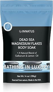 Pure Dead Sea Magnesium Flakes Clarity Soak – Relaxing & Replenishing 14oz Bath Soak – Infused with Natural Oils for Muscle Recovery (Lemon)
