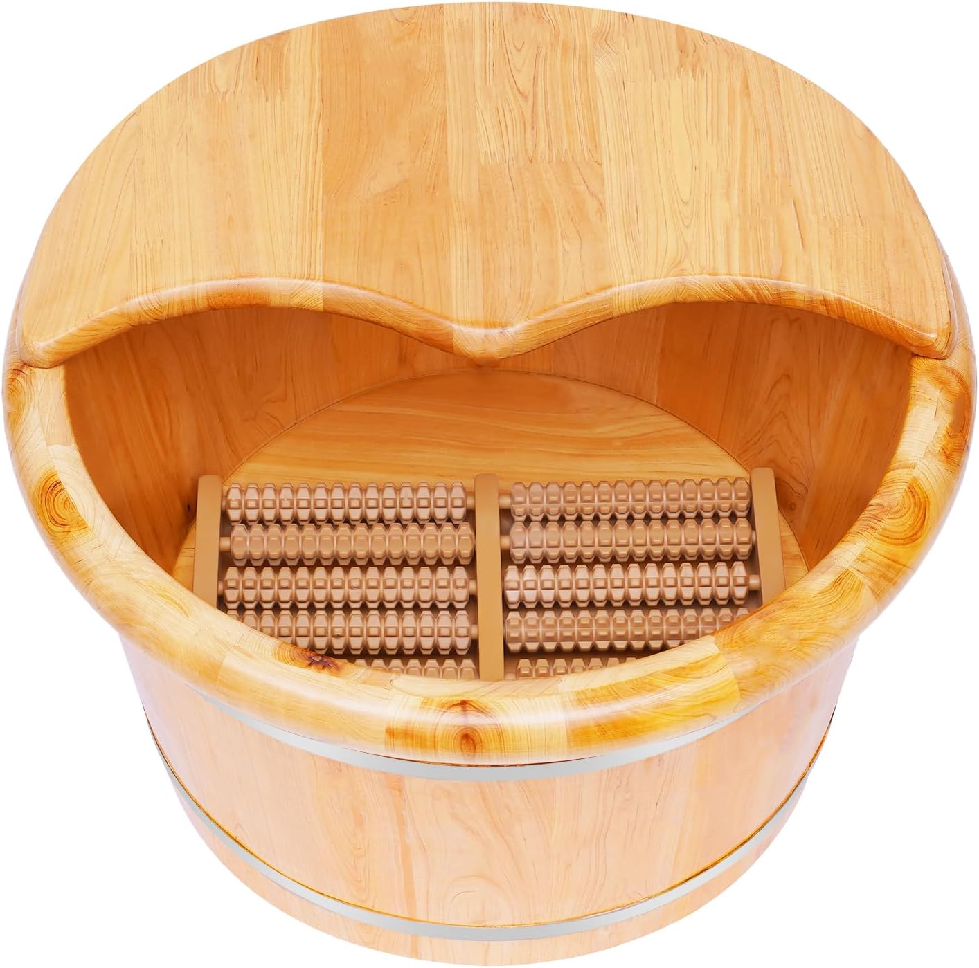 Wooden Foot Baths Bucket, Foot Massage Barrel, Thickened Spa Soaking Tub for Relaxation, Washing and Sauna, Relaxation, Wooden Foot Soaking Tub with Heat Retention