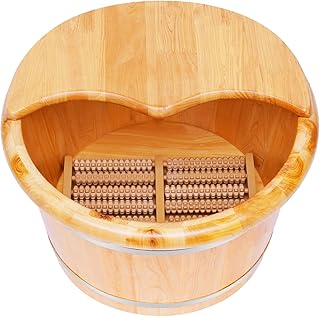 Wooden Foot Baths Bucket, Foot Massage Barrel, Thickened Spa Soaking Tub for Relaxation, Washing and Sauna, Relaxation, Wooden Foot Soaking Tub with Heat Retention
