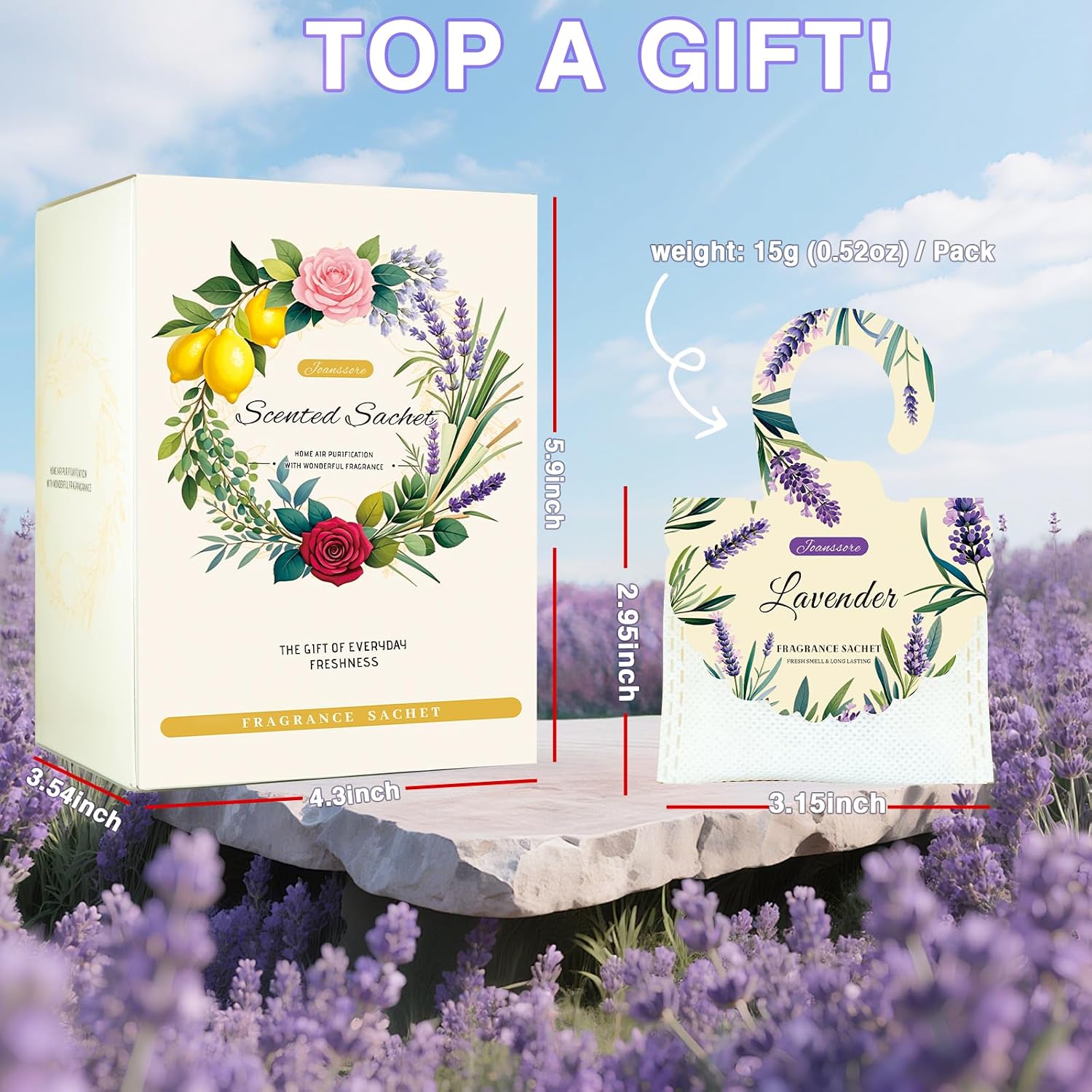 15 Packs Lavender Scented Sachets Bag for Drawers and Closets, Home Fragrance Sachet, Long-Lasting Hanging Closet Deodorizer Smell Goods for House