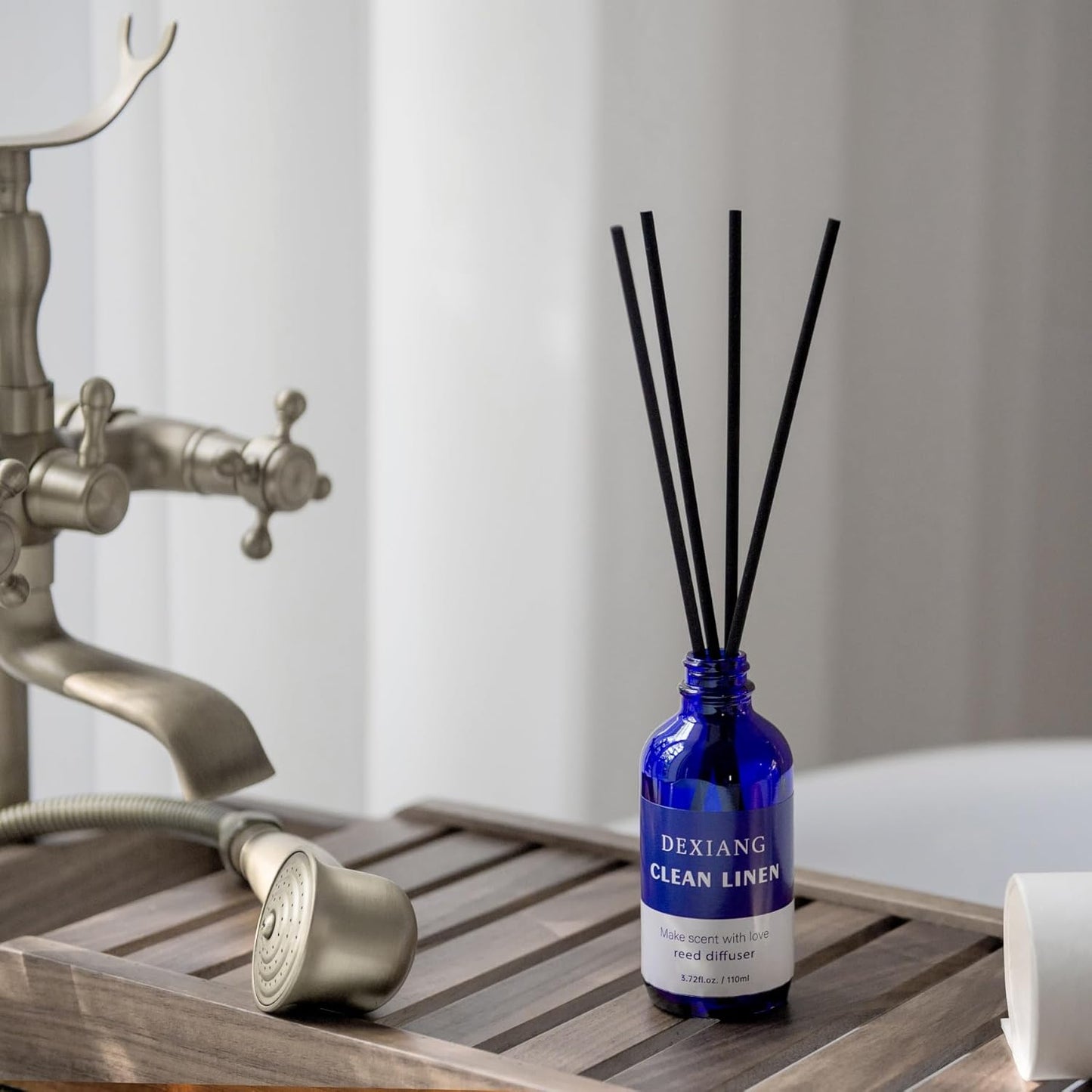 Reed Diffuser Set of 2, Lemon Verbena/Clean Linen，Each Bottle is 3.72 Oz (110 ml) Scent Diffuser, Comes with 12 Diffuser Sticks,Fragrance and Gifts,Room Decor& Home Decor
