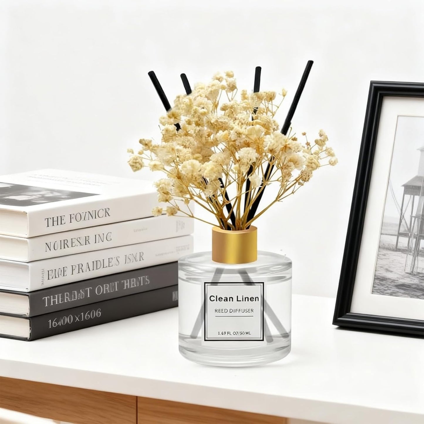 Reed Diffuser Set of 3 Pack,Scented Oil Diffuser with 4 Sticks,Reed Diffusers for Home,Living Room,Bathroom Air Freshener Diffuser,50ml x 3 (Clean Linen/Eucalyptus & Mint/Ocean)