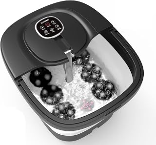 CuPiLo Foot Spa Bath Massager, Foot Bath with Circulation Heat, Motorized Shiatsu Massage Balls, Pedicure Soaking Tub with Waves, Remote, Handle, Feet Relief, Gifts for Women Men