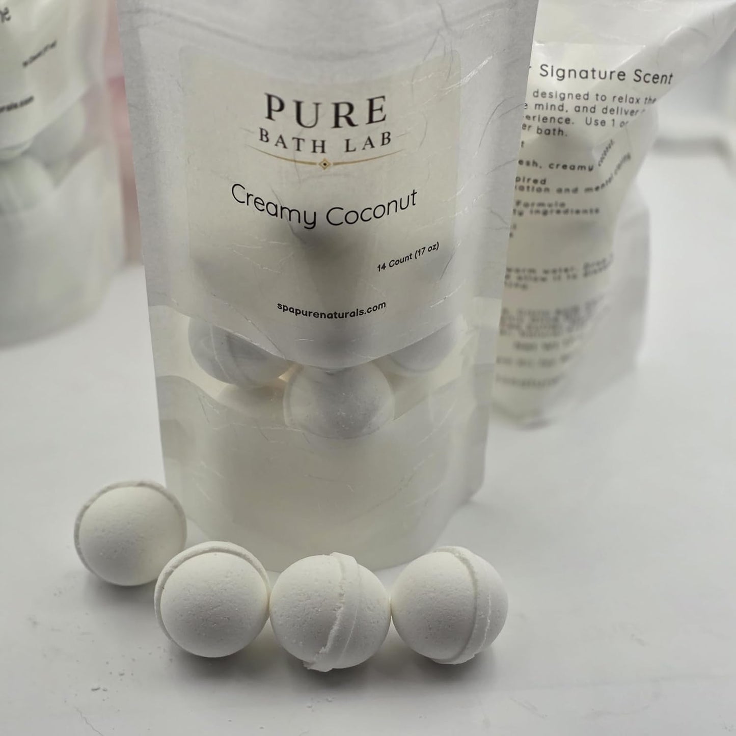 Spa Pure Creamy Coconut Bath Bombs: Made in USA with Shea, Mango and Cocoa Butter, Ultra Moisturizing...Great for Dry Skin, All Skin Types (14 Count) Pack of 1