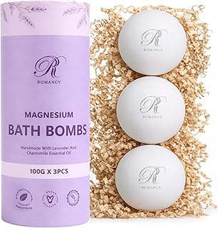 Magnesium Lavender Bath Bombs Gift Set – XL Epsom Salt Bath Bombs for Muscle Recovery, Stress Relief & Post-Workout Relaxation with Melatonin & Arnica Spa Gift for Women & Men Melatonin (Lavender)