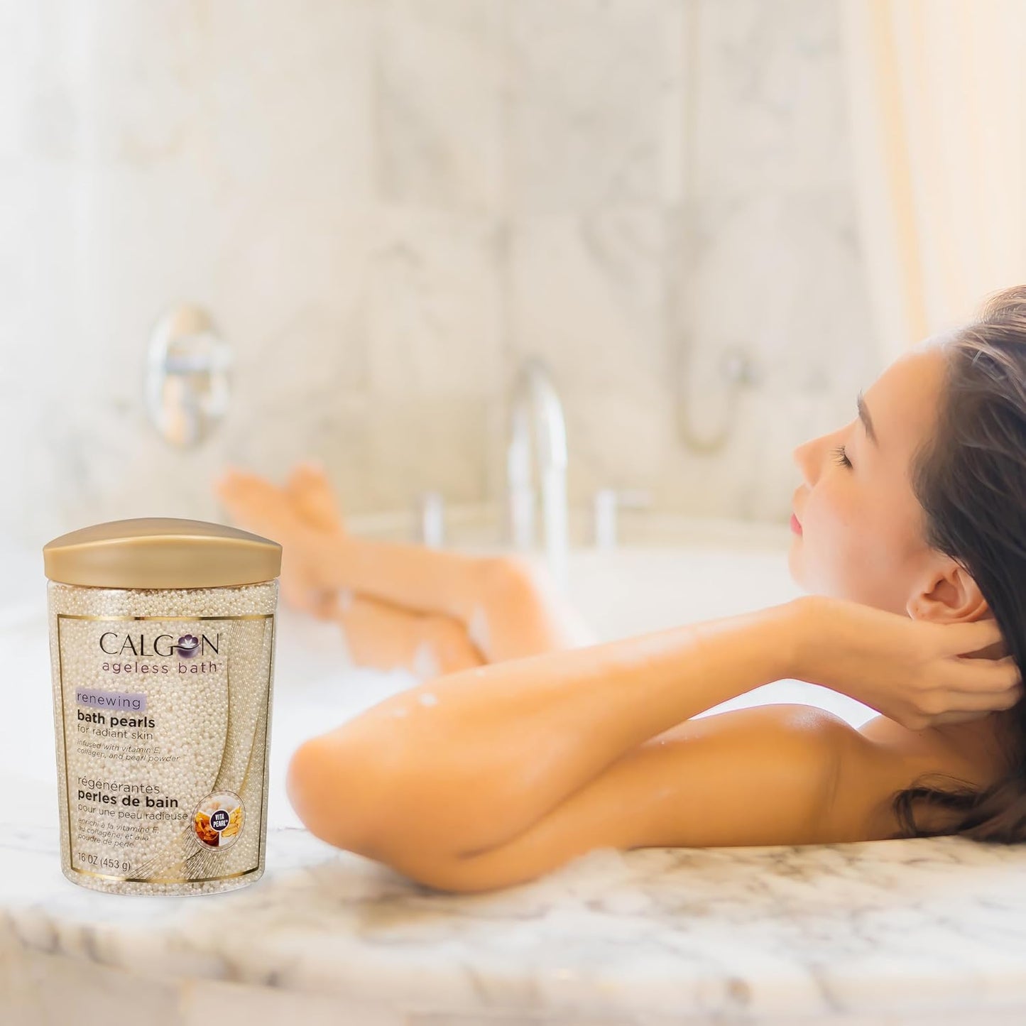 Calgon Ageless Bath Series Renewing Pearls, 16 oz.
