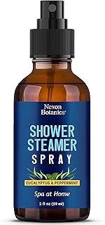 Eucalyptus & Peppermint Shower Steamer Spray 2 fl oz - Aromatherapy Mist for Spa with Pure, Natural Essential Oils - Refreshing Aroma for Clear Breathing & Mood Enhancement - Nexon Botanics