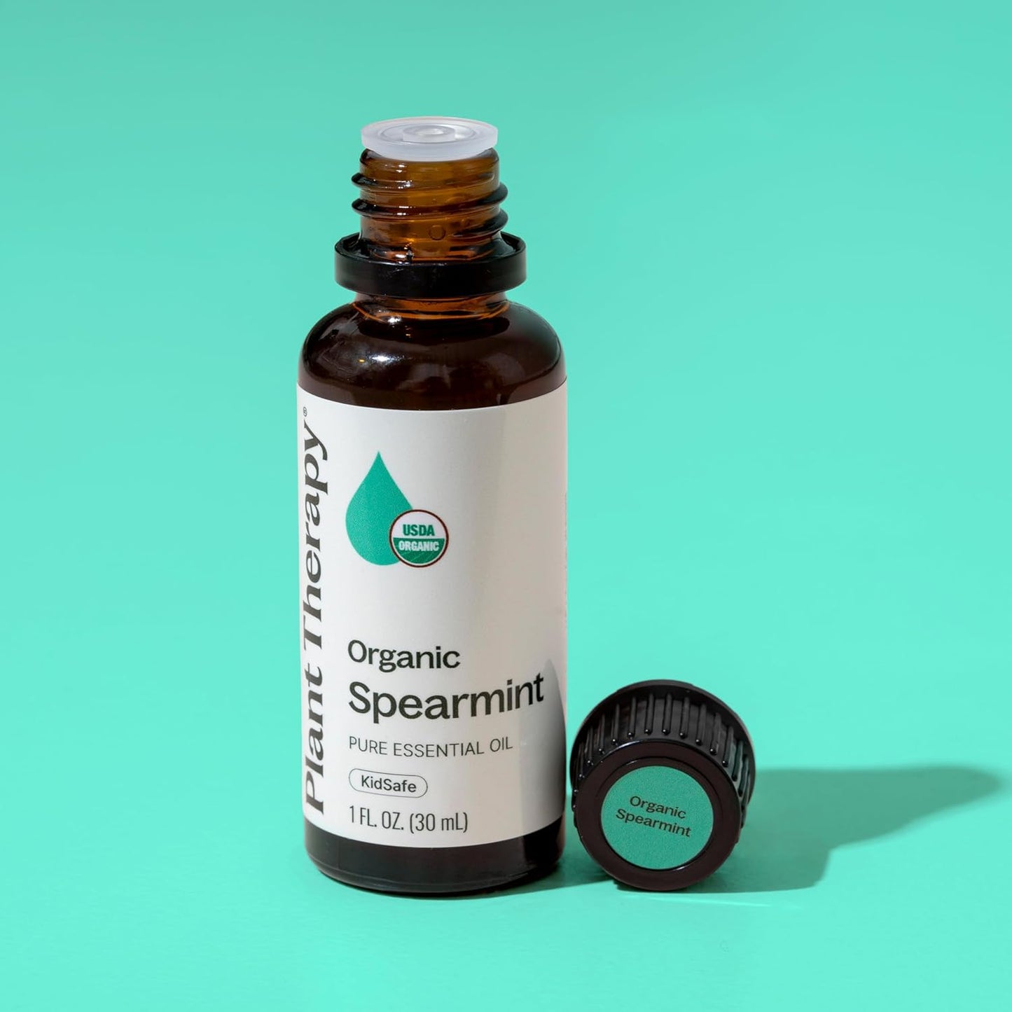 Plant Therapy USDA Certified Organic Spearmint Essential Oil 30 mL (1 oz) 100% Pure, Undiluted, Digestive Health, Fresh Scent