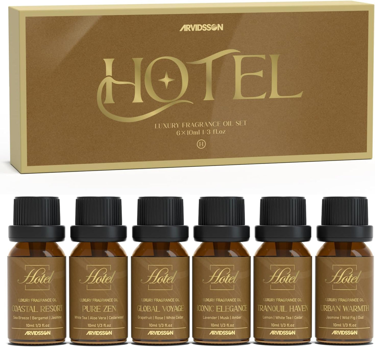 ARVIDSSON Hotel Diffuser Oils Gift Set - Hotel Essential Oils for Diffuser