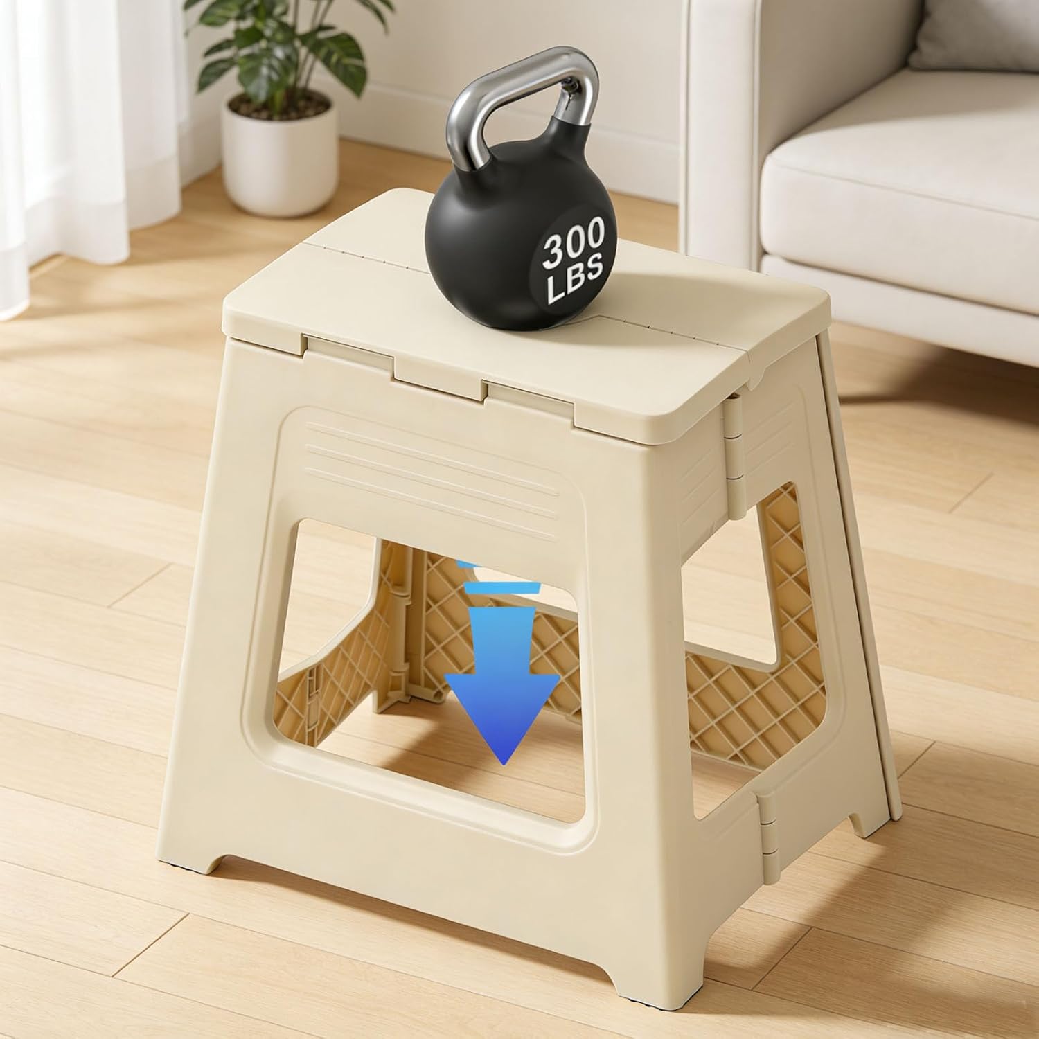 Foldable Shower Stool for Shaving Legs, Plastic Shower Foot Rest for Inside Shower,11.9" High Anti-Slip Foot Step to Shave Leg Small Folding Bench Shaving Stool for Travel/Bathroom