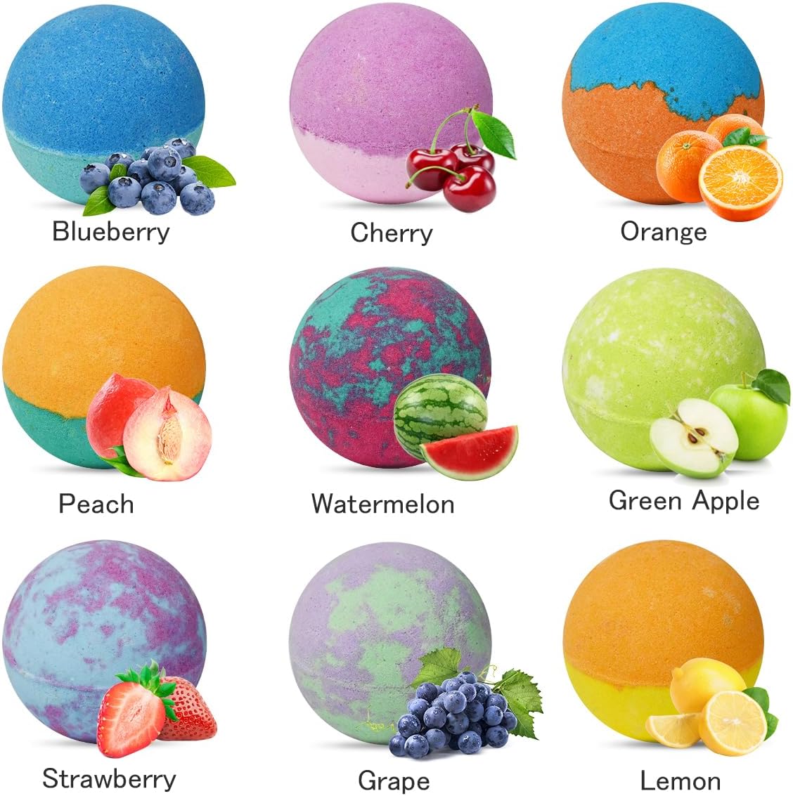 Bath Bombs for Kids with Toys Inside, 9 Pack Handmde Bath Bombs Set with Pull-Back Cars Inside, Rich Foam Color Bubble Set Boys Girls for Skin Moisturizing