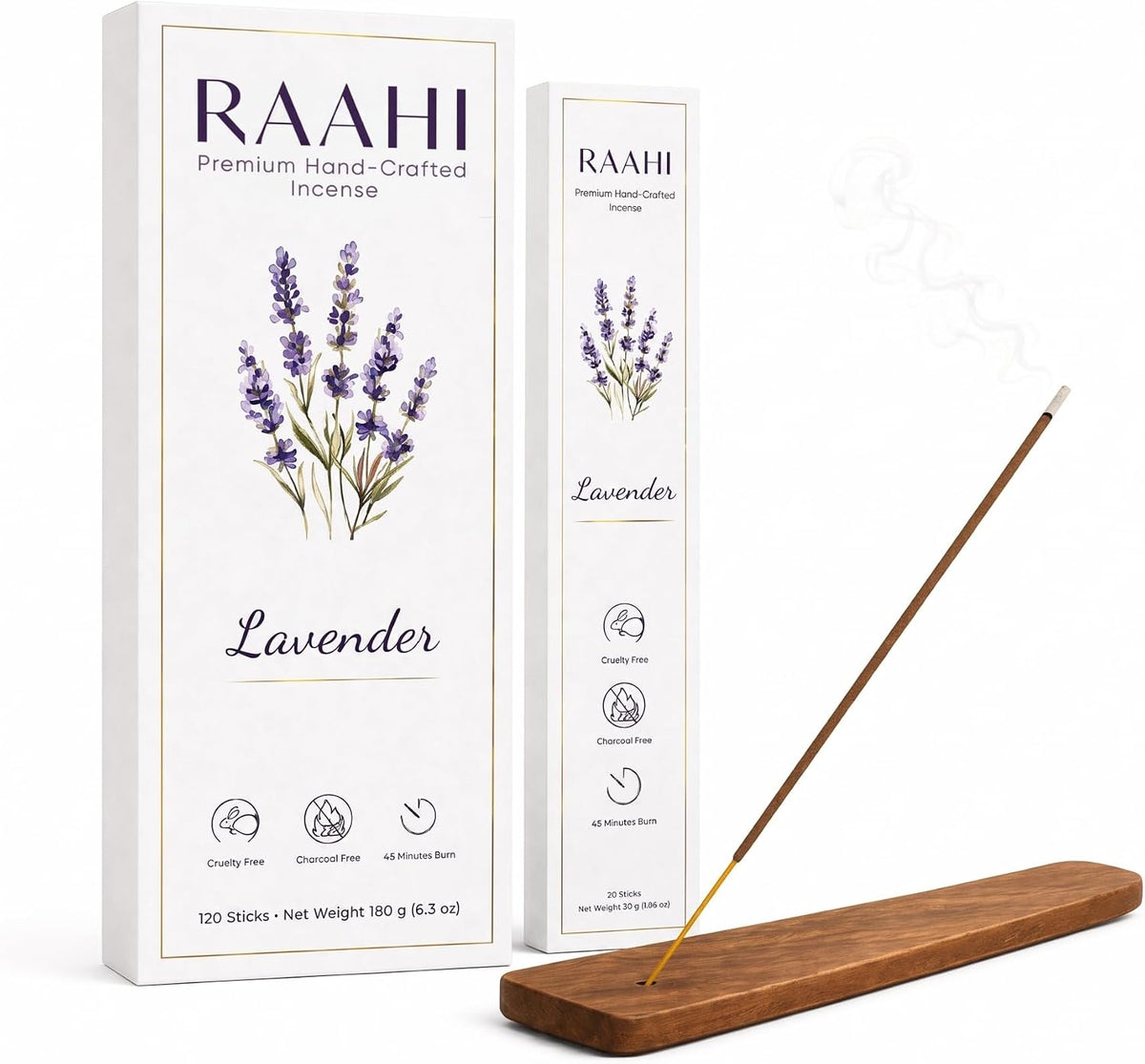 RAAHI Lavender Incense Sticks with Holder