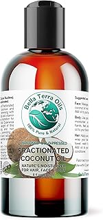 Bella Terra Oils - Organic Fractionated Coconut Oil 8 oz - Experience the Purity of Liquid Coconut, Bursting with Essential Fatty Acids, Elevate Your Skin Rituals