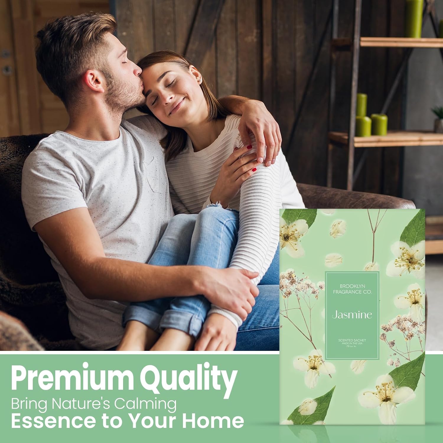 Brooklyn Fragrance Co. Spring Florals Sachet Bags – Jasmine Scented Pouches – Perfect Aroma for Drawers, Closets, Cars and Bathrooms – Long-Lasting Fresh Scent Sachets (6- Pack)